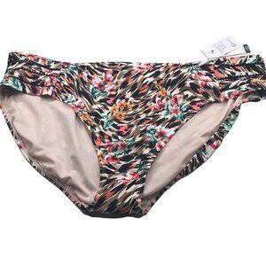 Time And Tru Women's 2X 20W-22W Mid Rise Tummy Control Swim Bottoms Brown New